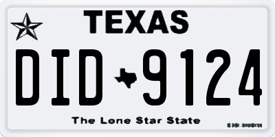 TX license plate DID9124