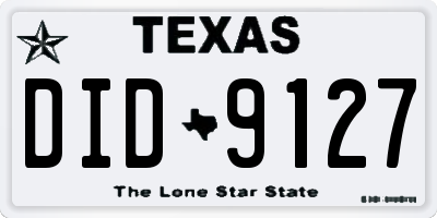 TX license plate DID9127