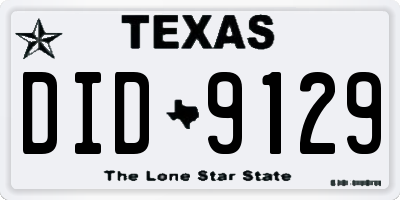 TX license plate DID9129
