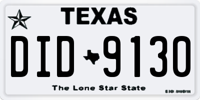 TX license plate DID9130