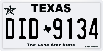 TX license plate DID9134