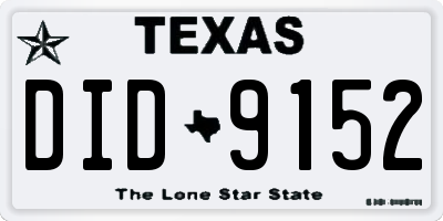 TX license plate DID9152