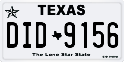 TX license plate DID9156