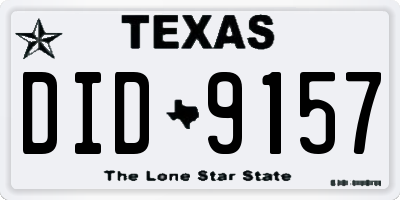 TX license plate DID9157