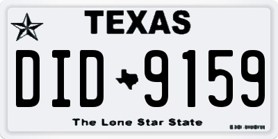 TX license plate DID9159
