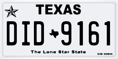 TX license plate DID9161