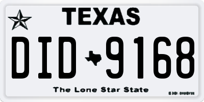 TX license plate DID9168