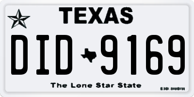 TX license plate DID9169