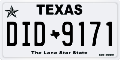 TX license plate DID9171