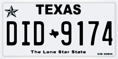 TX license plate DID9174
