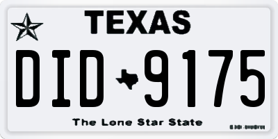 TX license plate DID9175