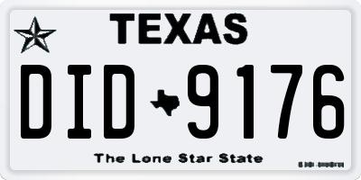 TX license plate DID9176