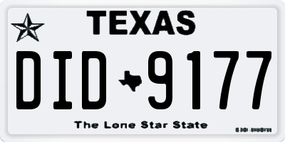 TX license plate DID9177