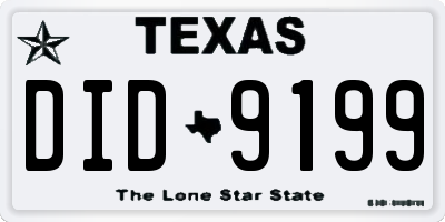 TX license plate DID9199