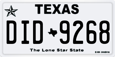 TX license plate DID9268