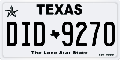 TX license plate DID9270