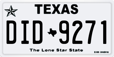 TX license plate DID9271