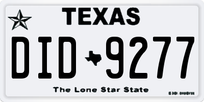 TX license plate DID9277