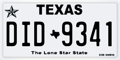 TX license plate DID9341