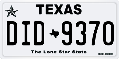 TX license plate DID9370