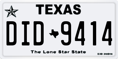 TX license plate DID9414