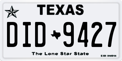 TX license plate DID9427