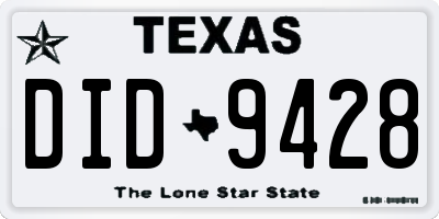 TX license plate DID9428