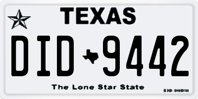 TX license plate DID9442