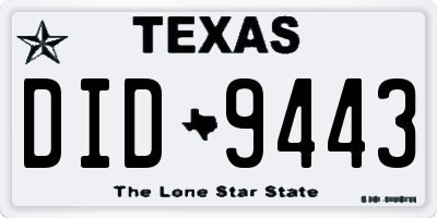 TX license plate DID9443