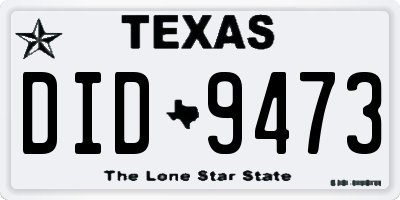 TX license plate DID9473