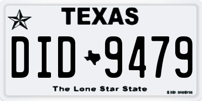TX license plate DID9479