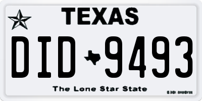 TX license plate DID9493