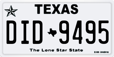 TX license plate DID9495