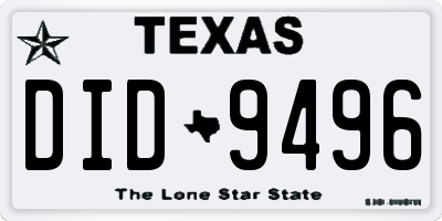 TX license plate DID9496