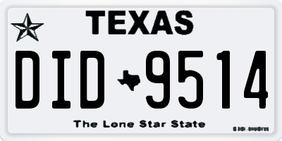 TX license plate DID9514