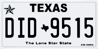 TX license plate DID9515