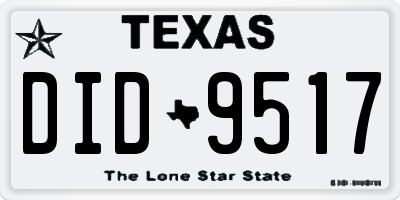 TX license plate DID9517
