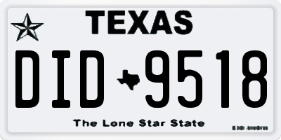 TX license plate DID9518