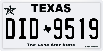 TX license plate DID9519