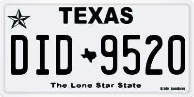 TX license plate DID9520