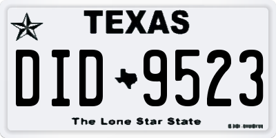 TX license plate DID9523