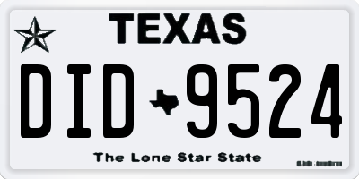 TX license plate DID9524