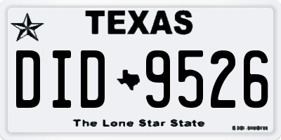 TX license plate DID9526