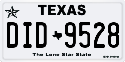 TX license plate DID9528
