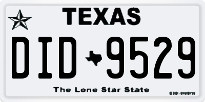 TX license plate DID9529