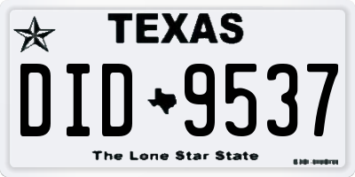 TX license plate DID9537