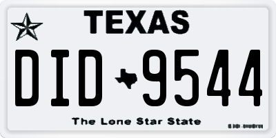 TX license plate DID9544