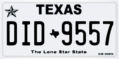 TX license plate DID9557
