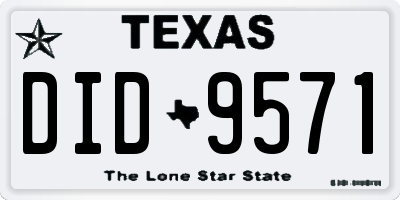 TX license plate DID9571