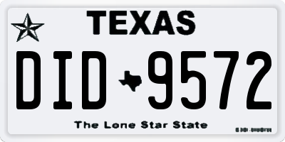 TX license plate DID9572